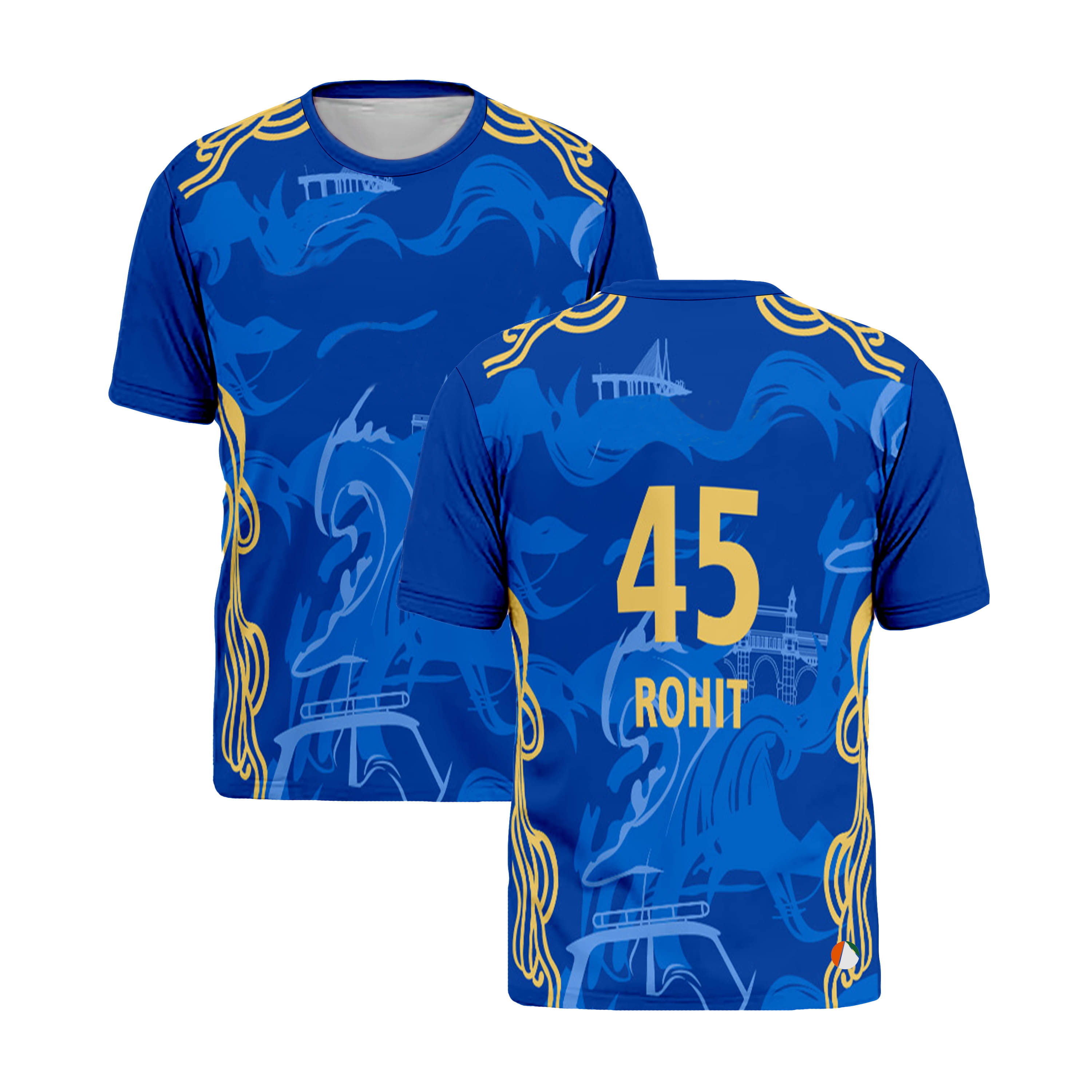     			THE BLAZZE Sports India IPL Cricket Team T Shirt Jersey For MensFor Mumbai MI Rohit 45