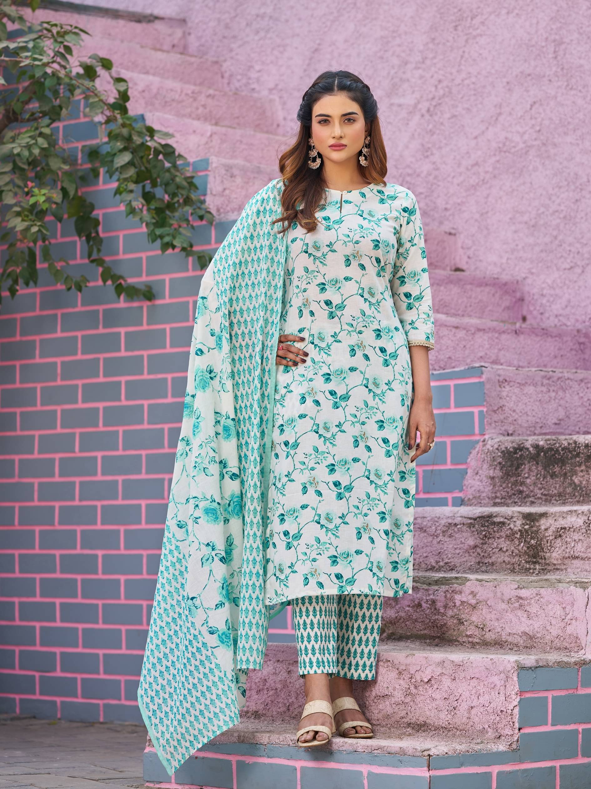VIBE VISION Cotton Self Design Kurti With Pants Women's Stitched Salwar Suit - Off White ( Pack of 1 ) VIBE VISION Cotton Self Design Kurti With Pants Women's Stitched Salwar Suit - Off White ( Pack of 1 )