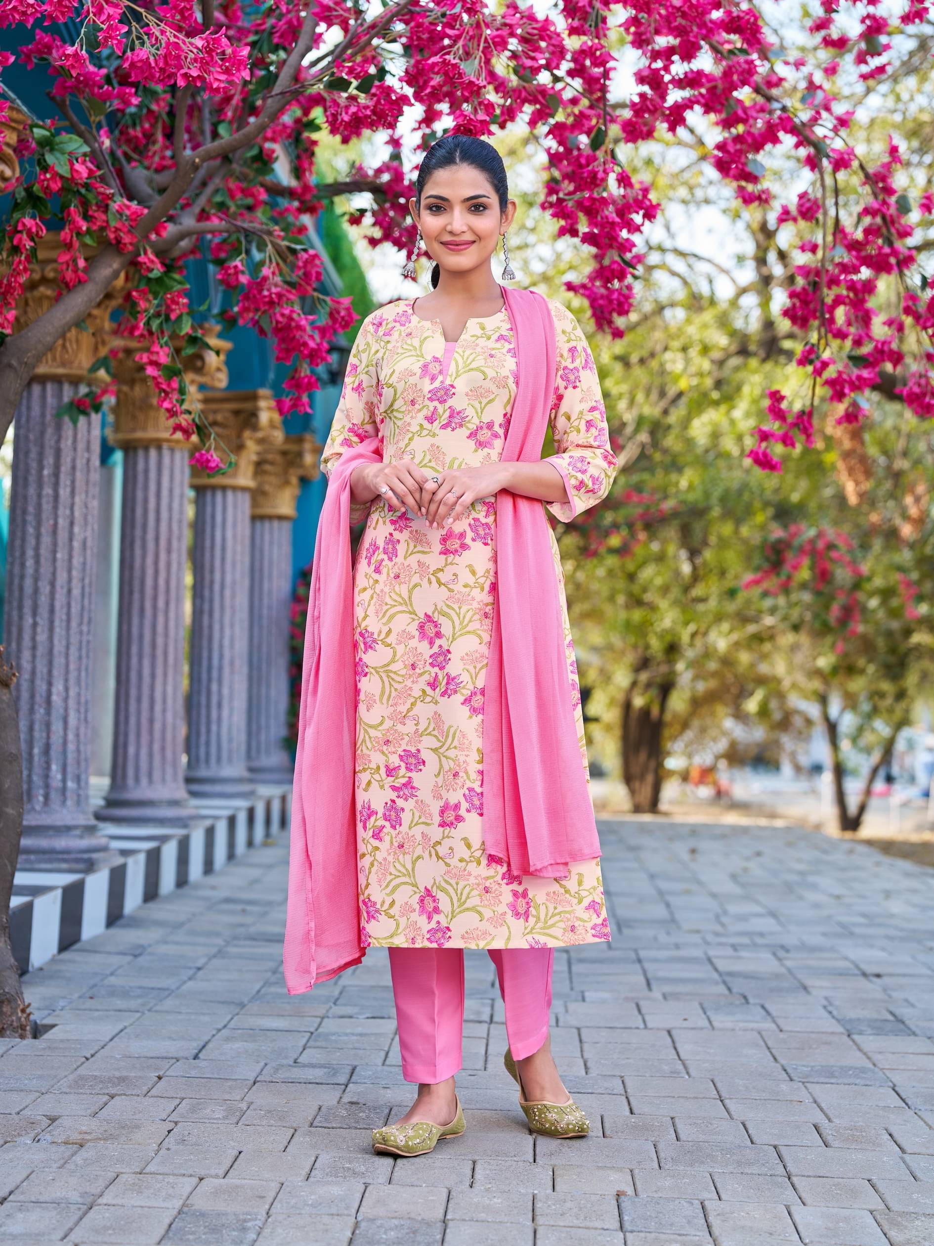 VIBE VISION Viscose Self Design Kurti With Pants Women's Stitched Salwar Suit - Off White ( Pack of 1 ) VIBE VISION Viscose Self Design Kurti With Pants Women's Stitched Salwar Suit - Off White ( Pack of 1 )