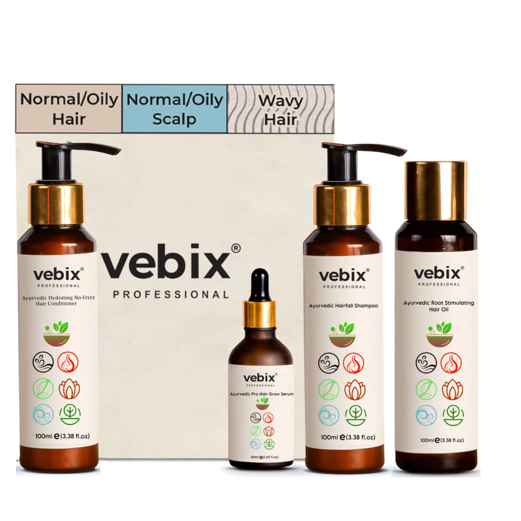 VebixProfessional Customized HairFall Control Regimen All Hair-Ayurvedic 4 Product Kit- Anti Hairfall Shampoo - Hair Oil - Hair Keratin Conditioner & Hair Growth Serum VebixProfessional Customized HairFall Control Regimen All Hair-Ayurvedic 4 Product Kit- Anti Hairfall Shampoo - Hair Oil - Hair Keratin Conditioner & Hair Growth Serum