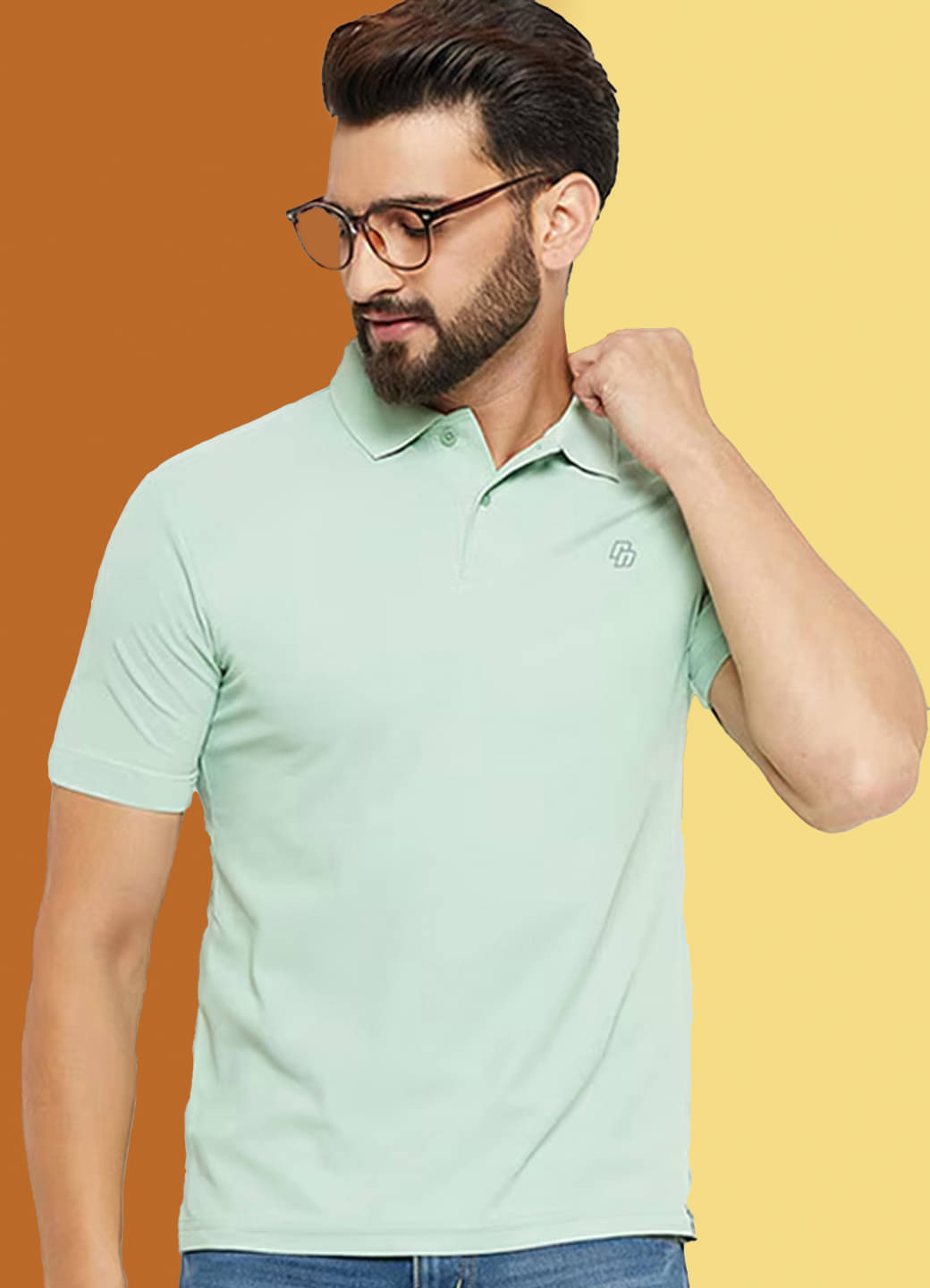     			renuovo Pack of 1 Cotton Blend Regular Fit Solid Half Sleeves Men's Polo T Shirt ( Aqua )