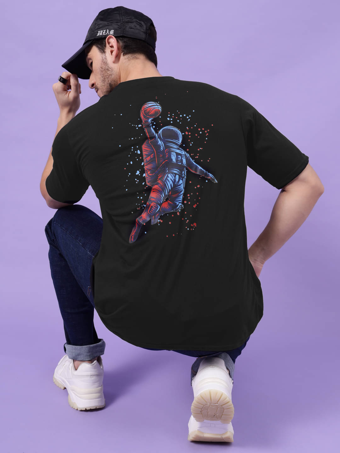 BUKKL Cotton Oversized Fit Printed Half Sleeves Men's Round T-Shirt - Multicolor1 ( Pack of 1 ) BUKKL Cotton Oversized Fit Printed Half Sleeves Men's Round T-Shirt - Multicolor1 ( Pack of 1 )