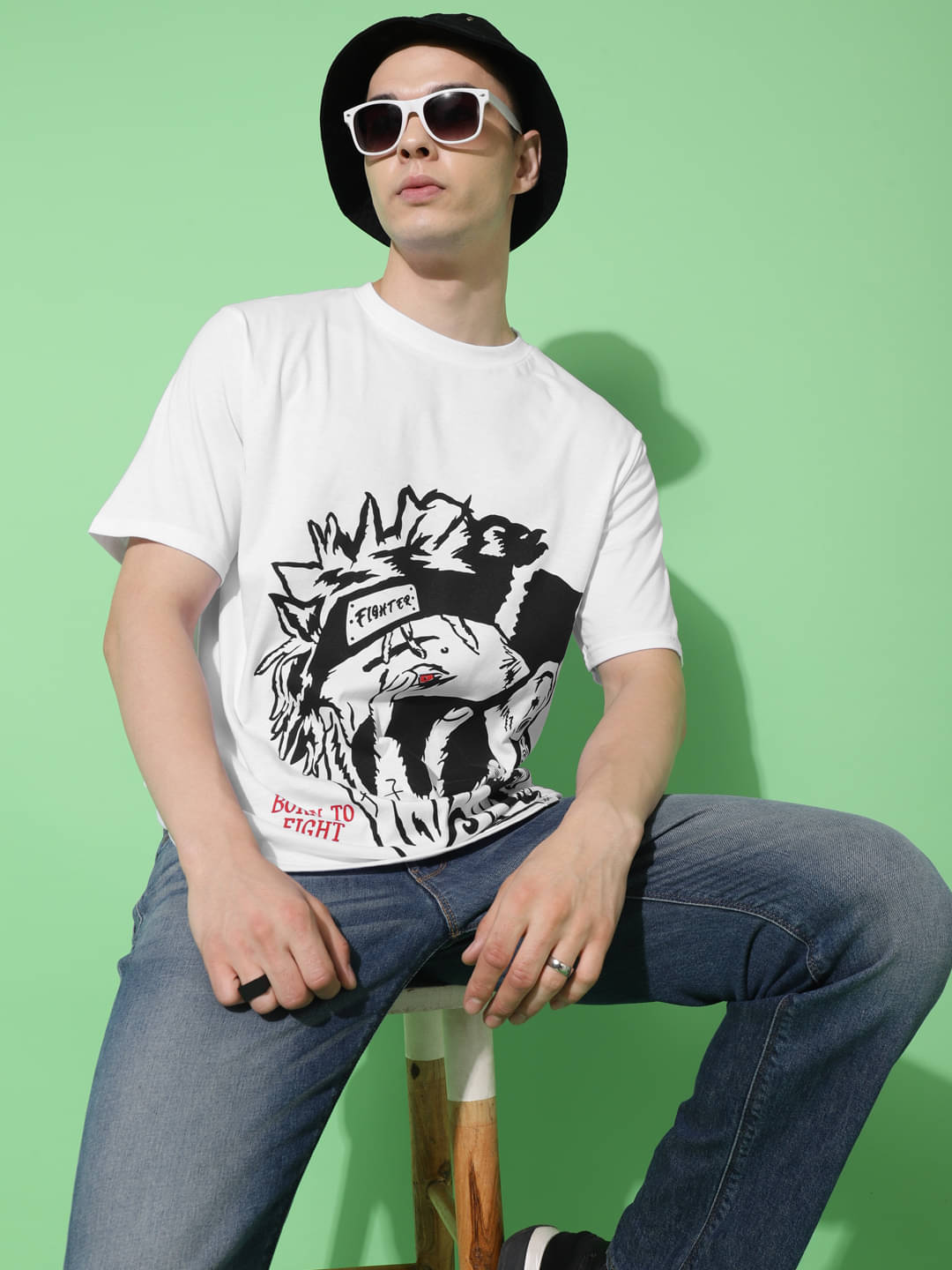 BUKKL Cotton Oversized Fit Printed Half Sleeves Men's Round T-Shirt - White ( Pack of 1 ) BUKKL Cotton Oversized Fit Printed Half Sleeves Men's Round T-Shirt - White ( Pack of 1 )