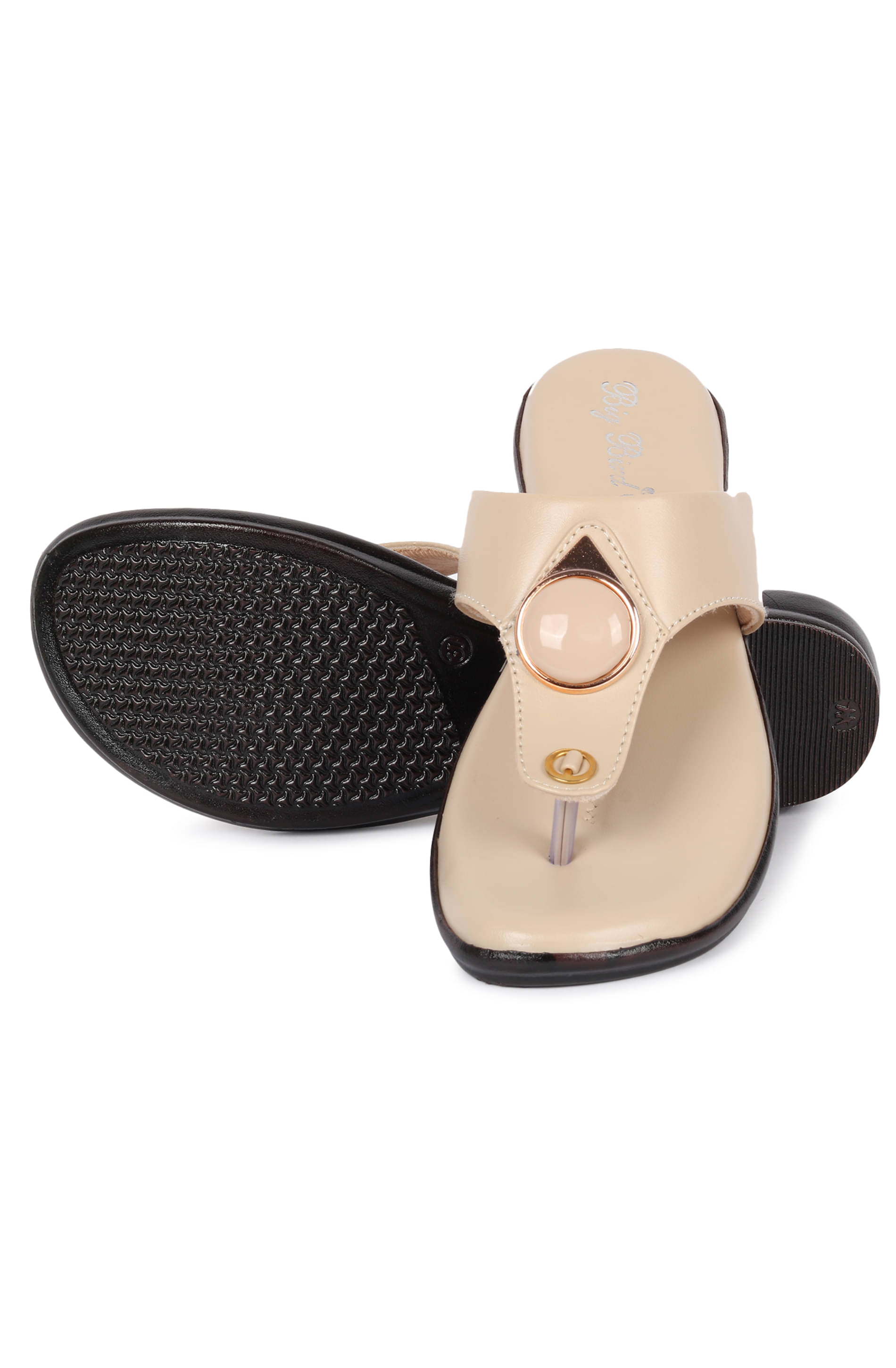     			Big Bird Footwear Cream Women's Flats