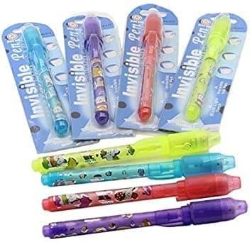     			ECLET Magic (Invisible) Pen with UV Light | Best Return gifts for kids| Birthday Party Return gift in bulk, Pen Gift Set  (Pack of 10, Ink Color - Invisible)