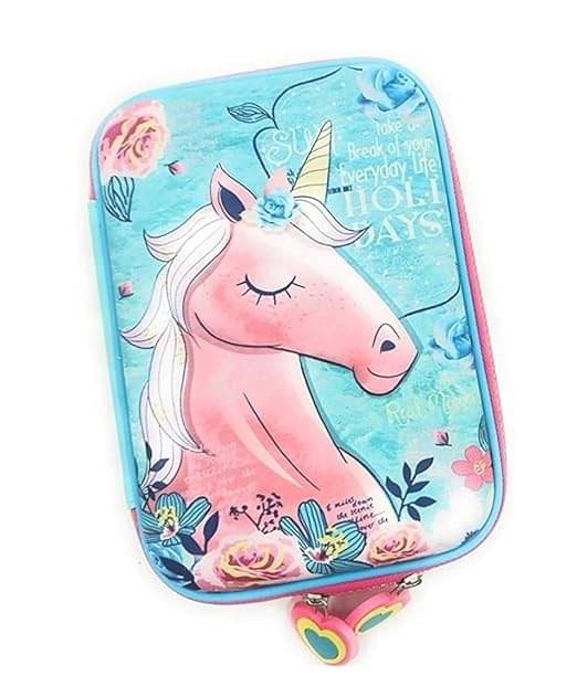     			ECLET  Unicorn Pouch Unicorn Art EVA Pencil Box  (Set of 1, Blue)