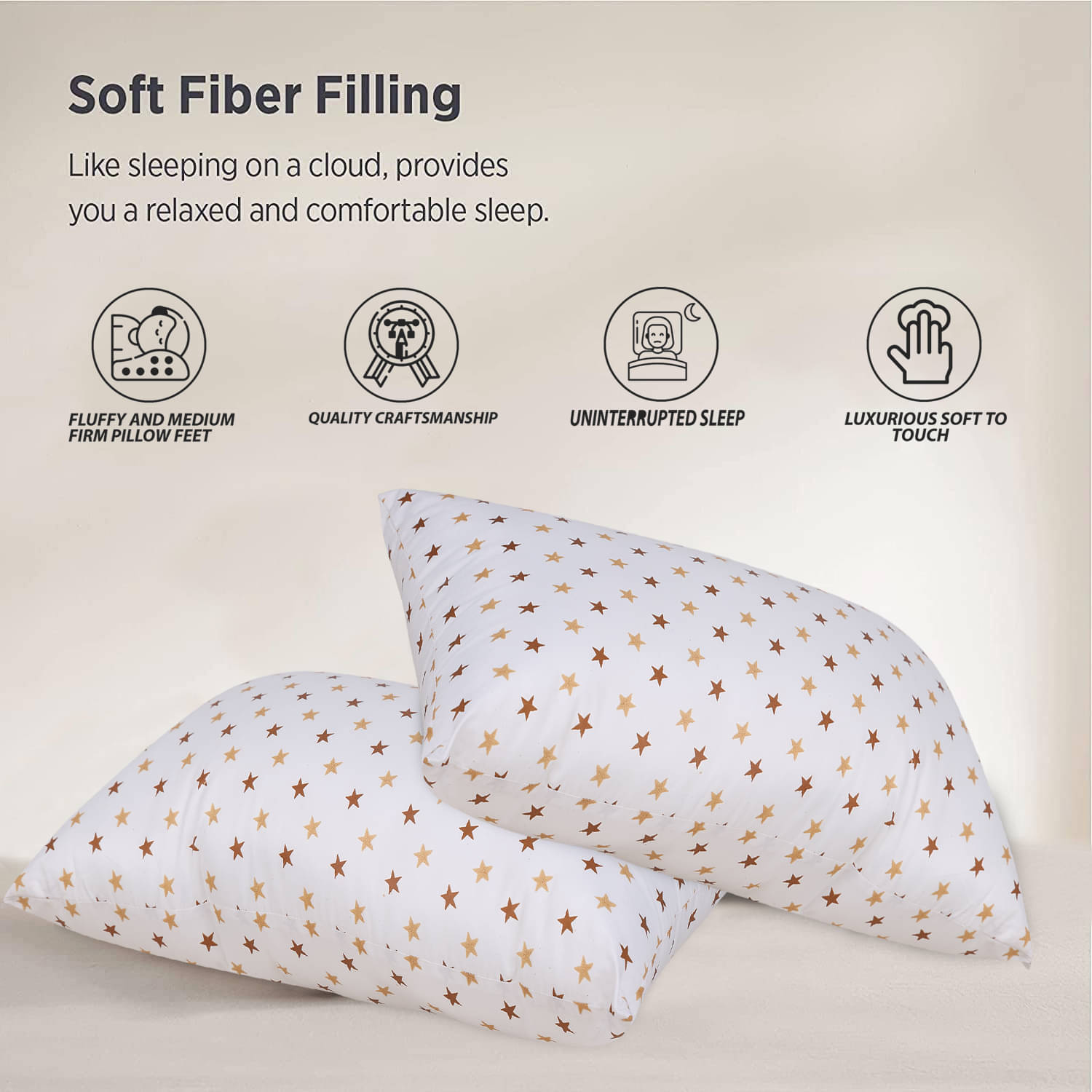     			JDXONLINESALE Set of 2 Fibre Pillow