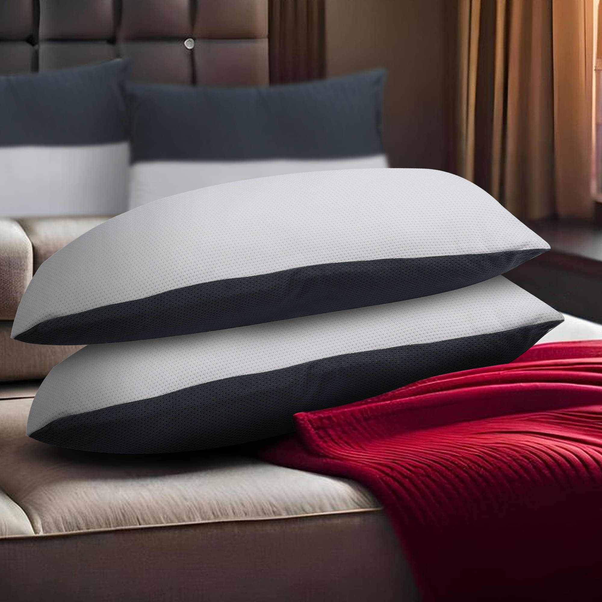 JDXONLINESALE Set of 2 Fibre Pillow JDXONLINESALE Set of 2 Fibre Pillow