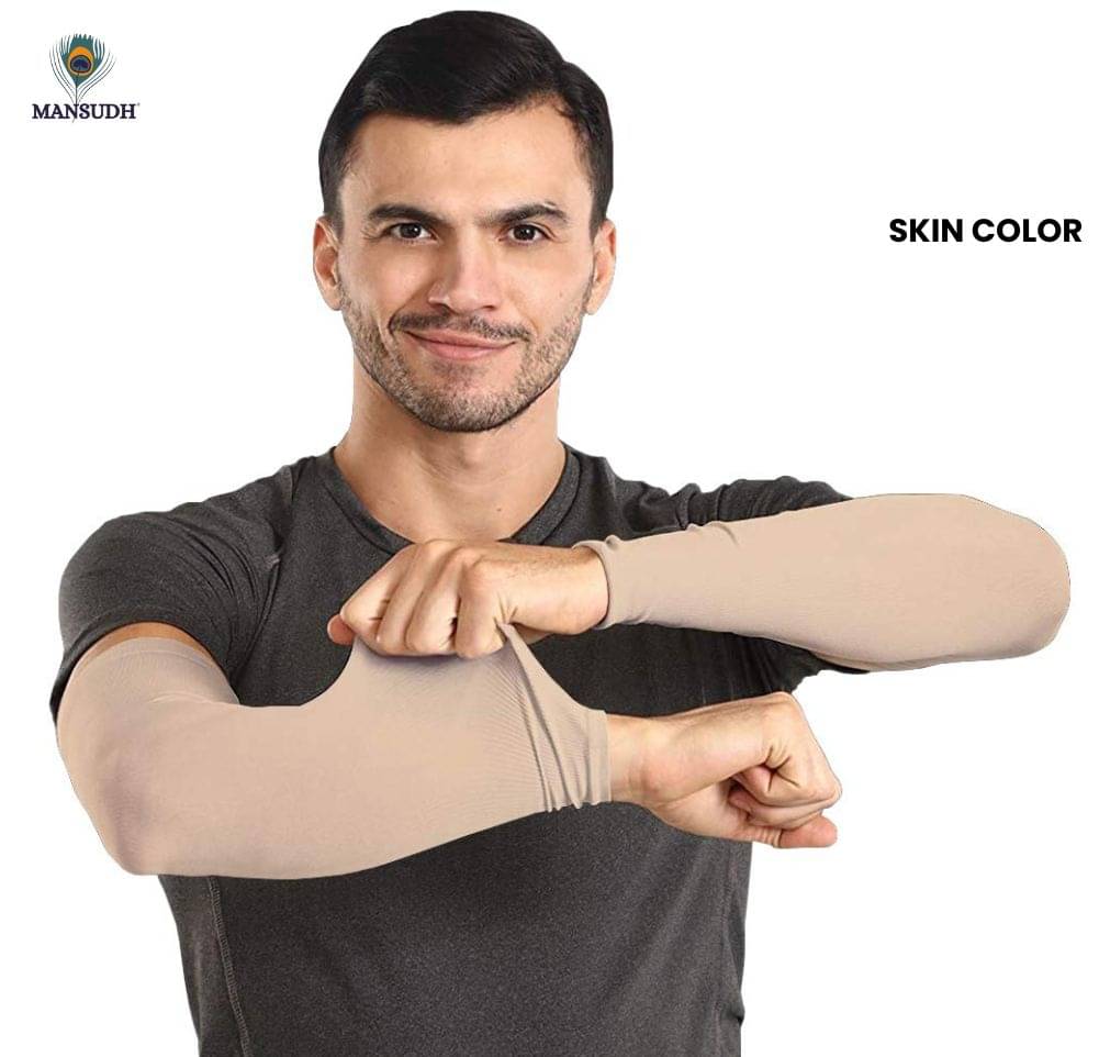     			MANSUDH Beige Solid Riding Sleeves ( Single Set )