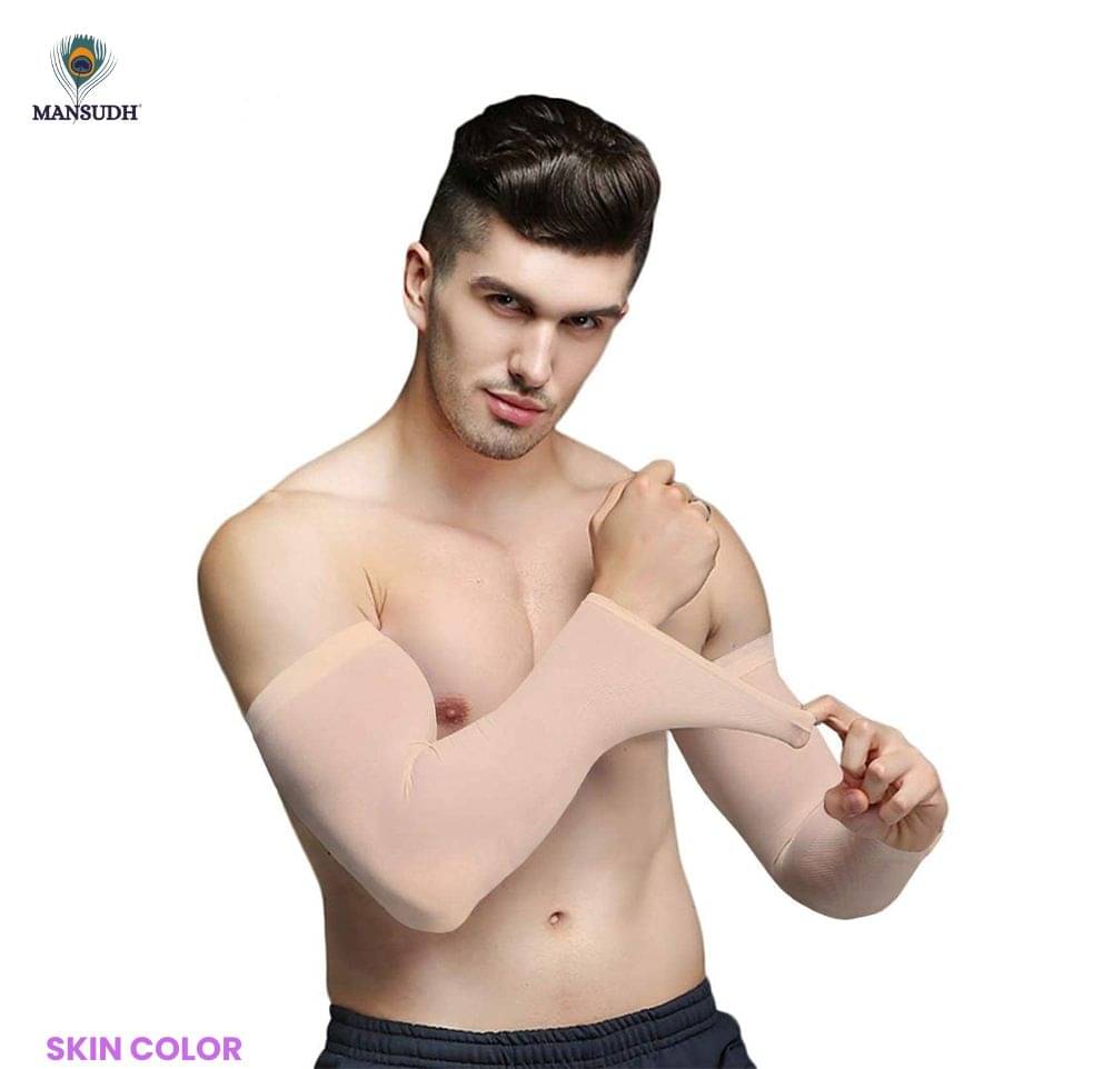     			MANSUDH Beige Solid Riding Sleeves ( Single Set )