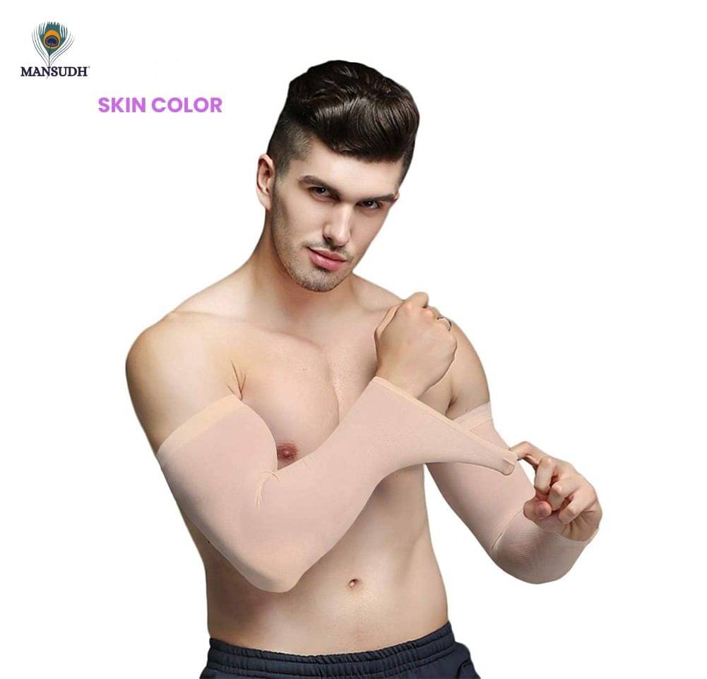     			MANSUDH Beige Solid Riding Sleeves ( Single Set )