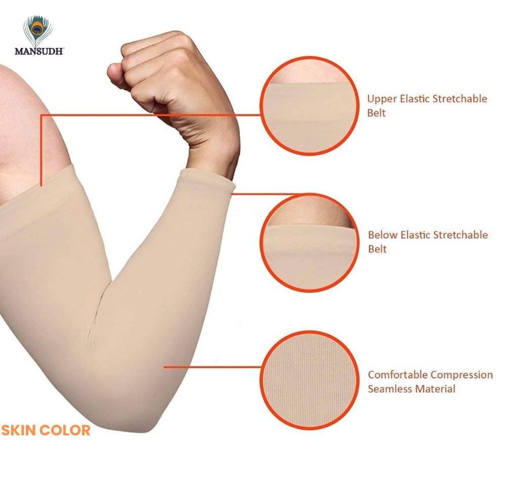 MANSUDH Beige Solid Riding Sleeves ( Single Set ) MANSUDH Beige Solid Riding Sleeves ( Single Set )