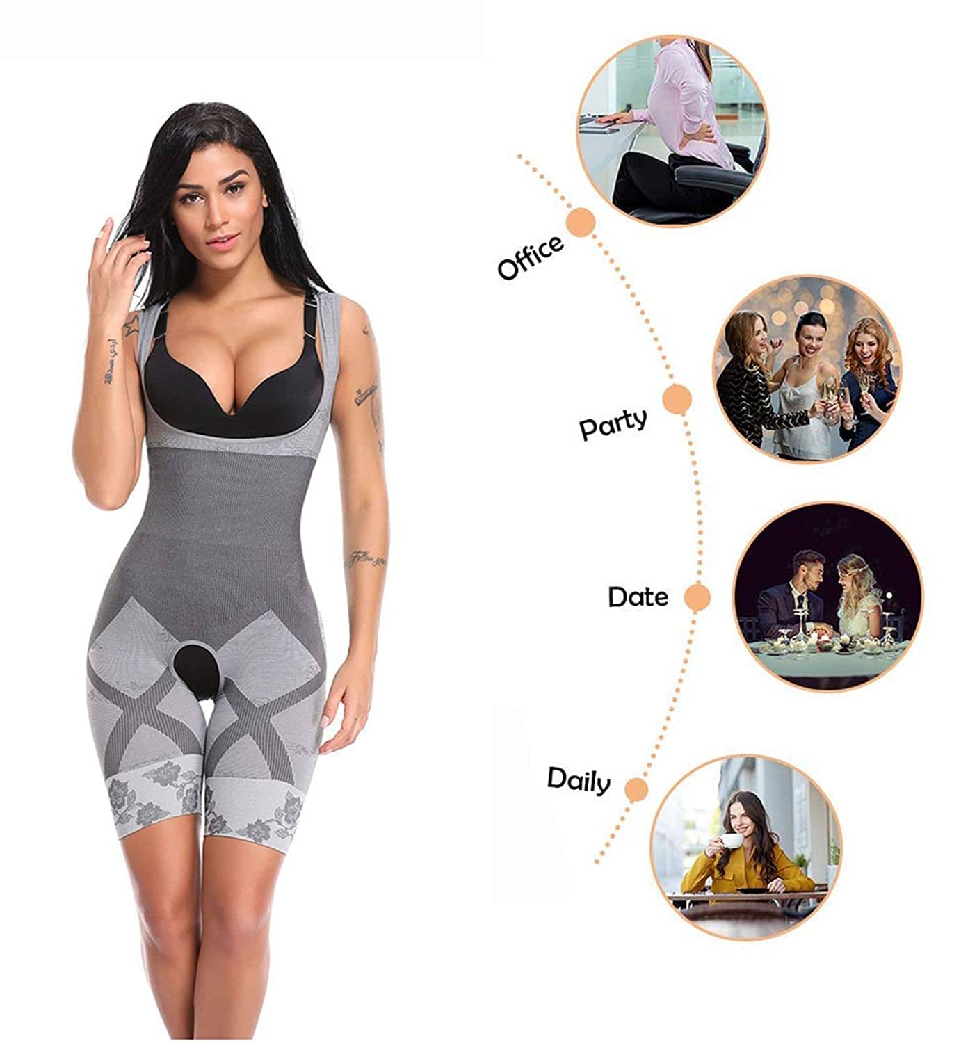     			O'Womaniyah Pack of 1 Cotton Women's BodySuite ( Grey )