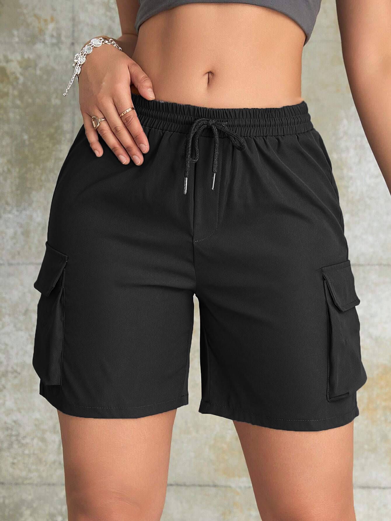     			SAKHWALA Polyester Cargo - Black Single