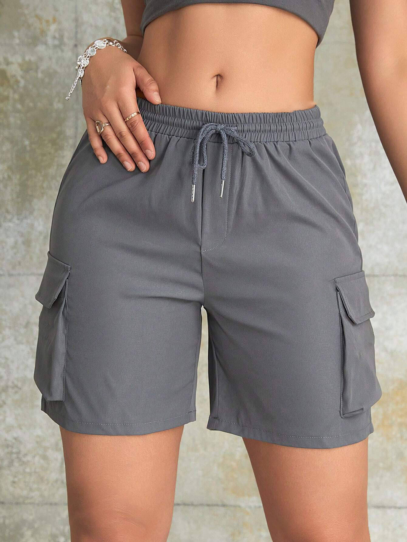     			SAKHWALA Polyester Cargo - Grey Single