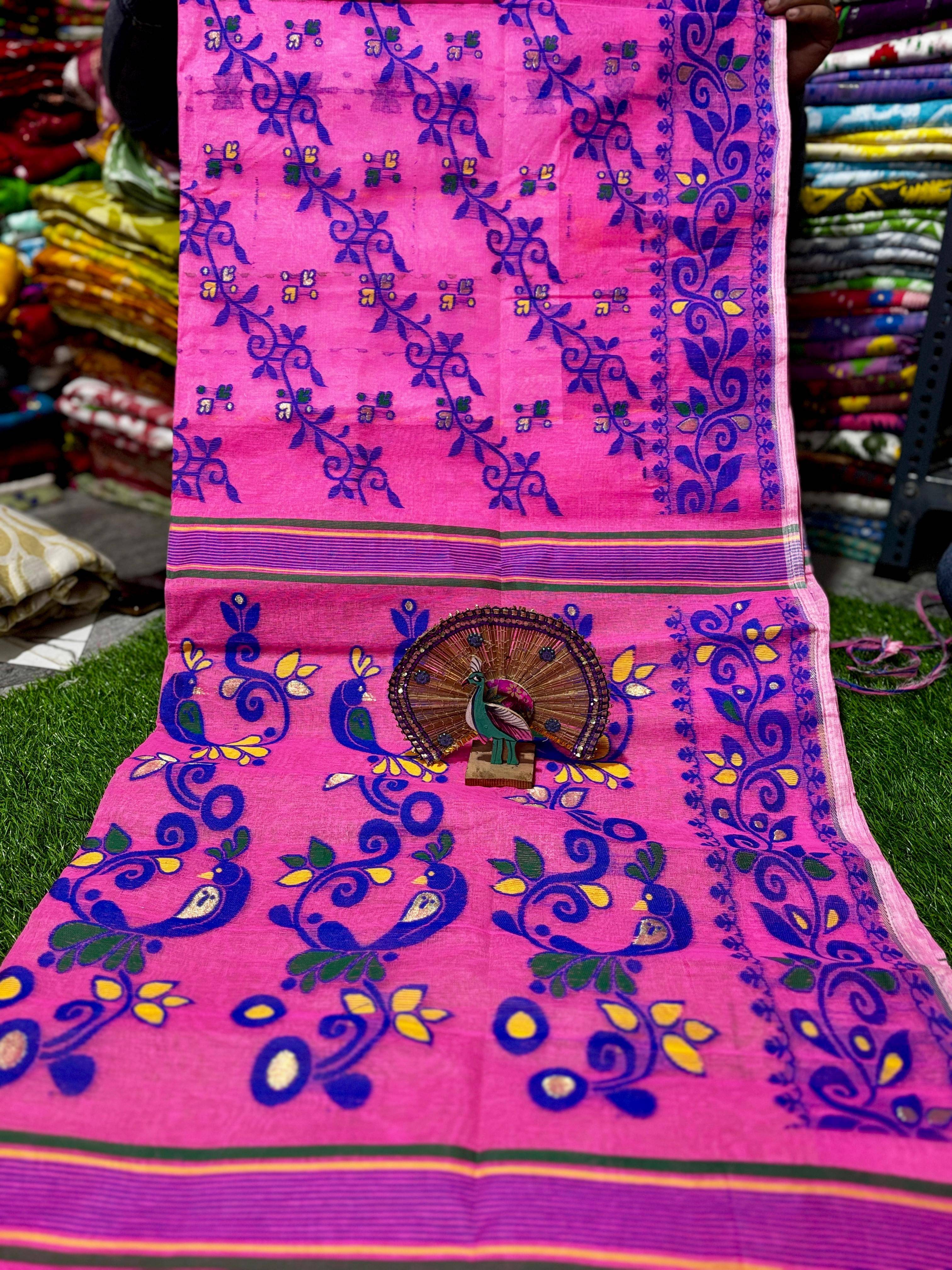 SARADA HANDLOOM Cotton Printed Saree With Unstitched Blouse Piece ( Pink )     			SARADA HANDLOOM Cotton Printed Saree With Unstitched Blouse Piece ( Pink )