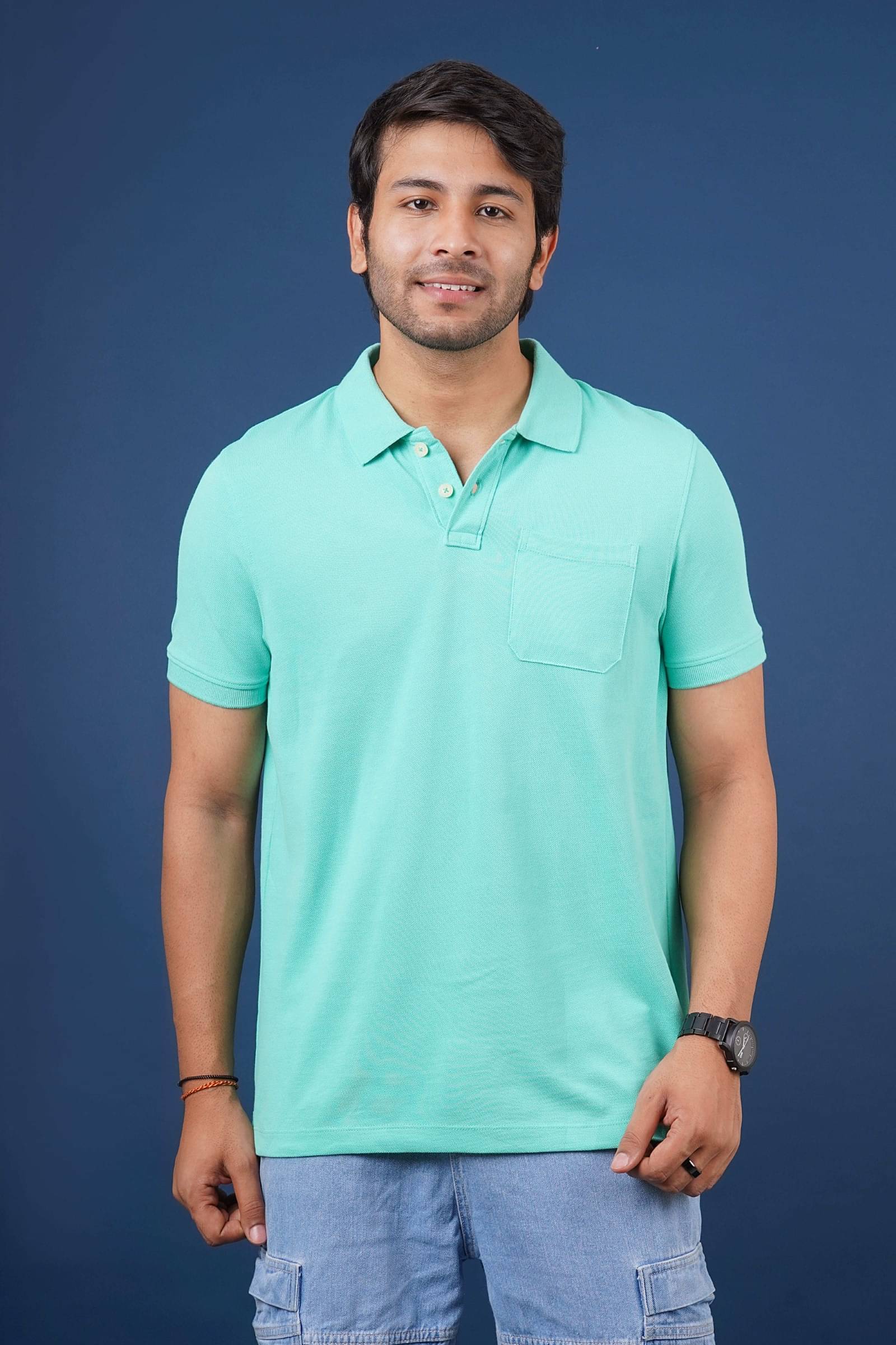 Stalwart Pack of 1 Cotton Regular Fit Solid Half Sleeves Men's Polo T Shirt ( Light Green ) Stalwart Pack of 1 Cotton Regular Fit Solid Half Sleeves Men's Polo T Shirt ( Light Green )