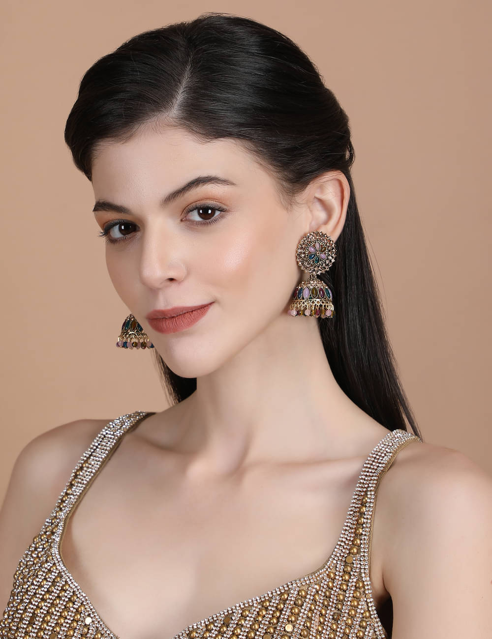     			Thrillz Multi Color Jhumki Earrings ( Pack of 2 )
