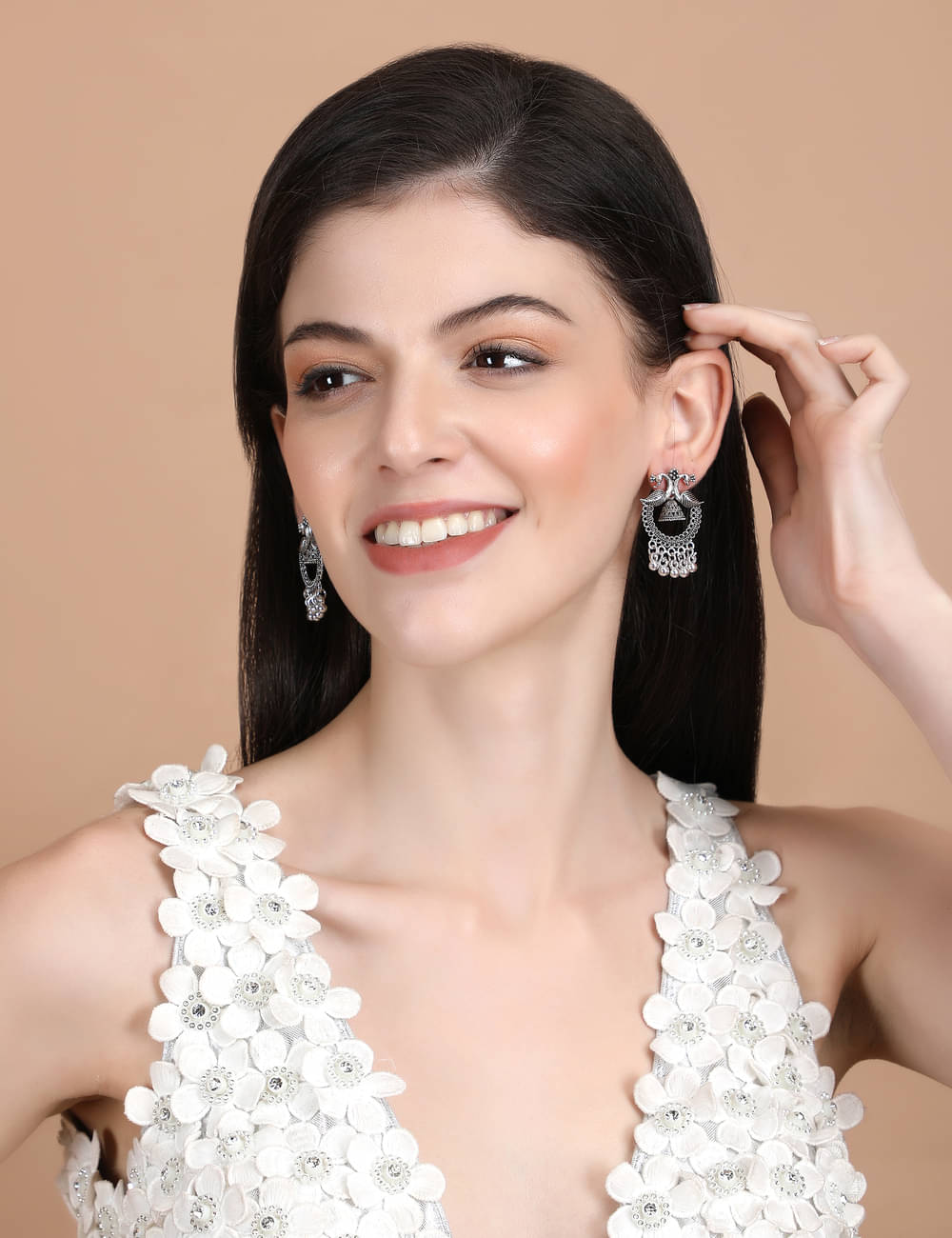    			Thrillz Silver Jhumki Earrings ( Pack of 2 )