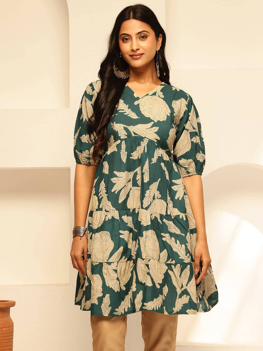Vbuyz Women's Cotton Tunic ( Teal ) Vbuyz Women's Cotton Tunic ( Teal )