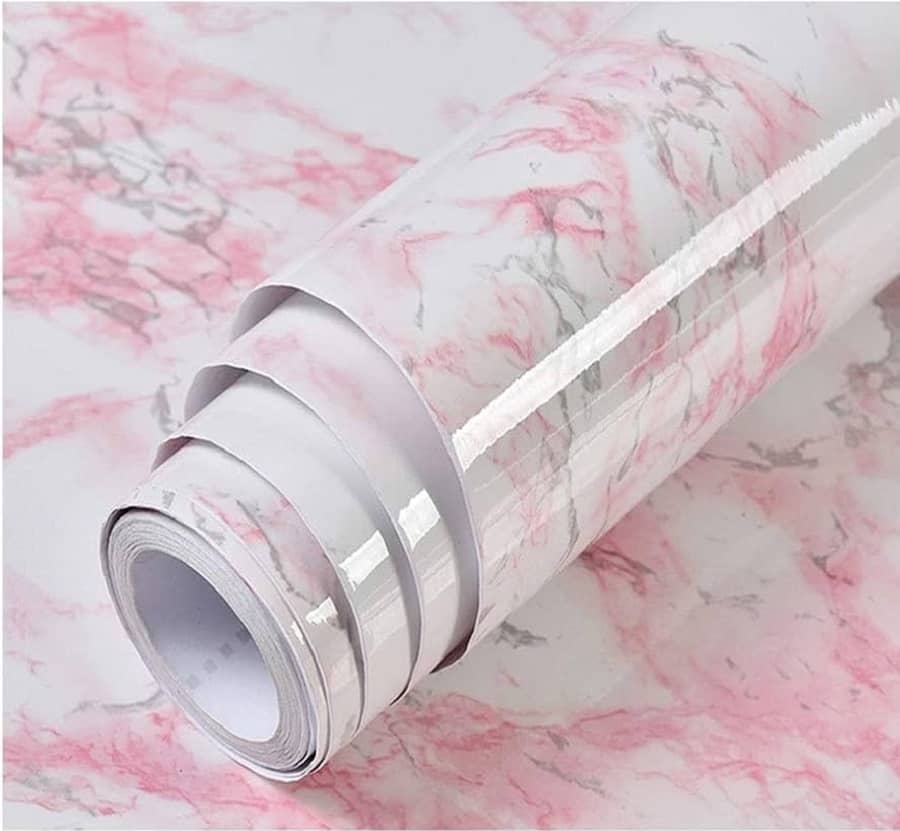 Whimsy Pink Marble Abstract Wallpaper ( 60 x 100 ) cm ( Pack of 1 )