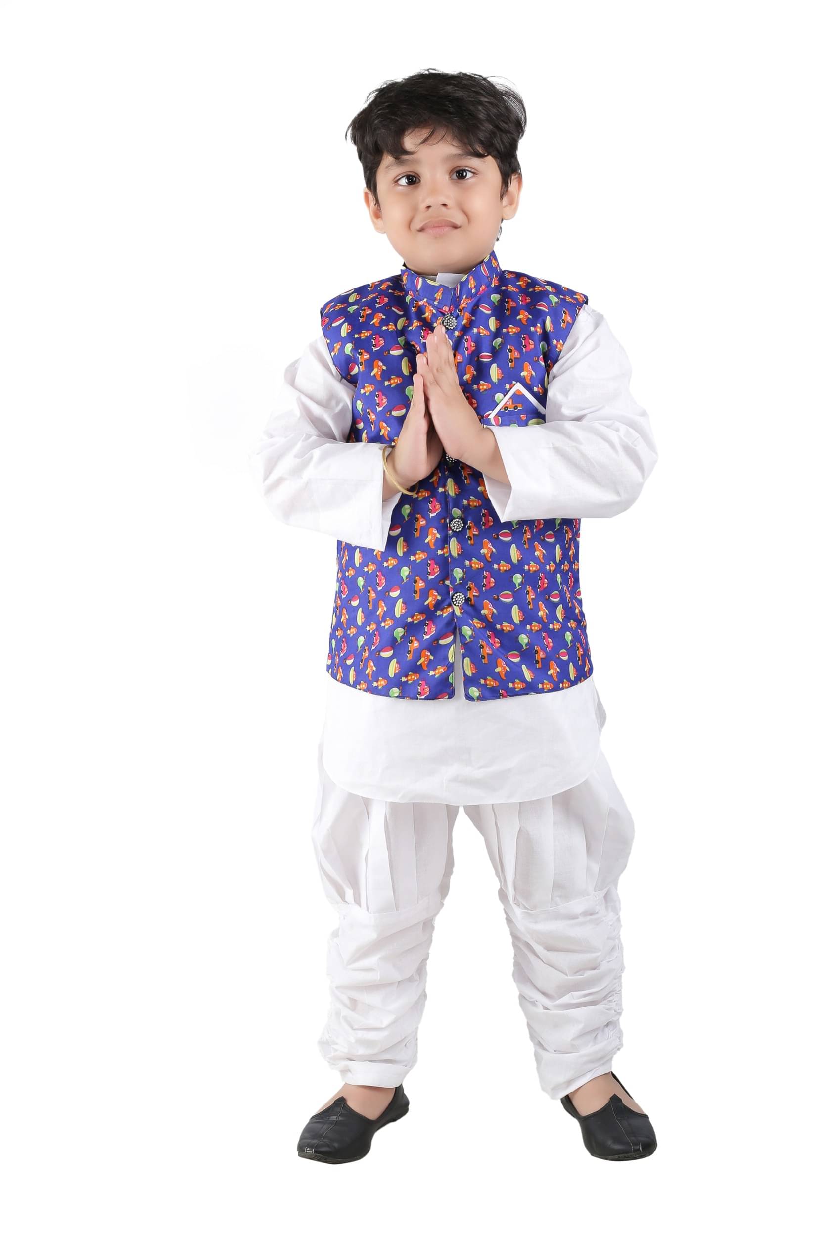 s muktar garments Baby Boys Cotton Blend Abstract - Pattern Kurta Pyjama Set ( Blue , Pack of 1 )     			s muktar garments Baby Boys Cotton Blend Abstract - Pattern Kurta Pyjama Set ( Blue , Pack of 1 )