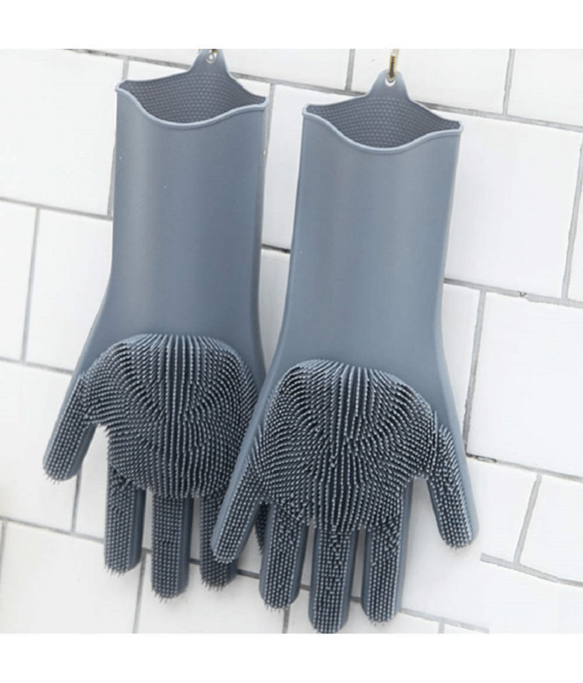 sakimo Multicolor Silicone Free Size Cleaning Glove Set ( Pack of 1 ) sakimo Multicolor Silicone Free Size Cleaning Glove Set ( Pack of 1 )
