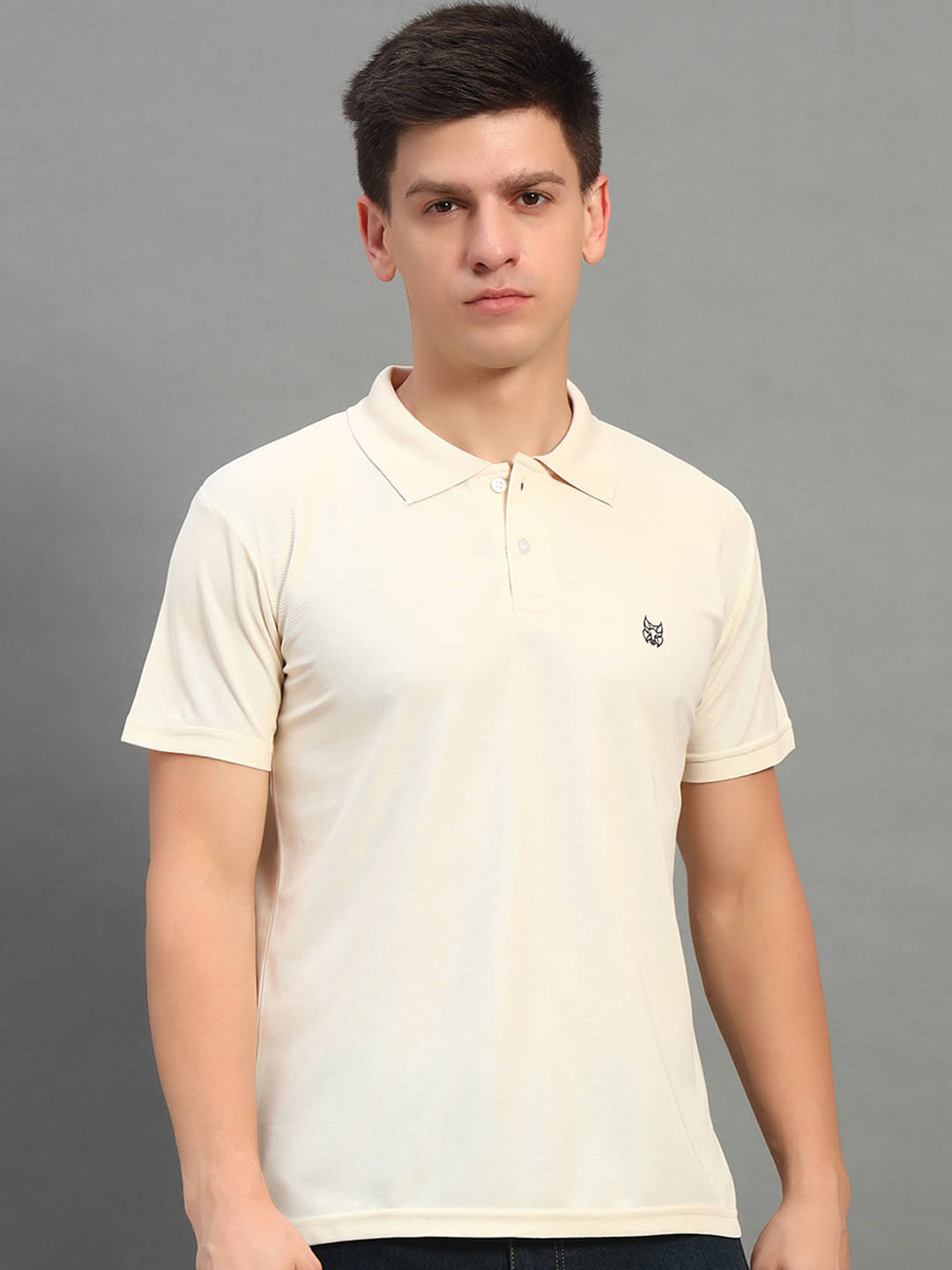 stelvin Pack of 1 Polyester Regular Fit Solid Half Sleeves Men's Polo T Shirt ( Beige ) stelvin Pack of 1 Polyester Regular Fit Solid Half Sleeves Men's Polo T Shirt ( Beige )