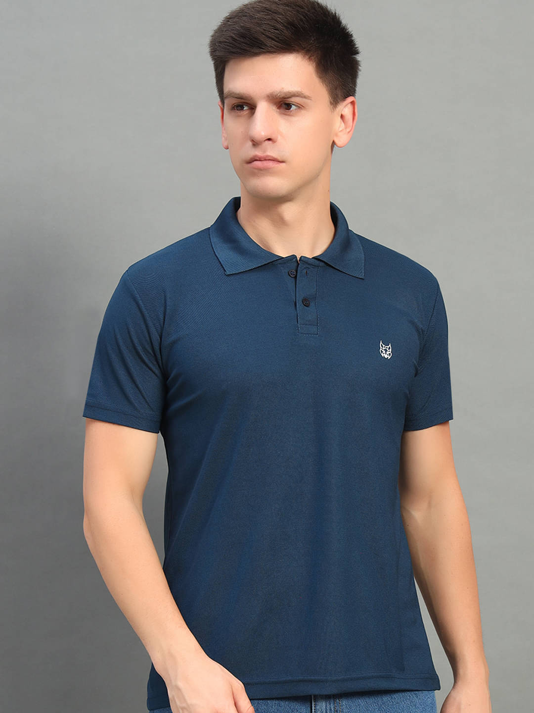     			stelvin Pack of 1 Polyester Regular Fit Solid Half Sleeves Men's Polo T Shirt ( Blue )
