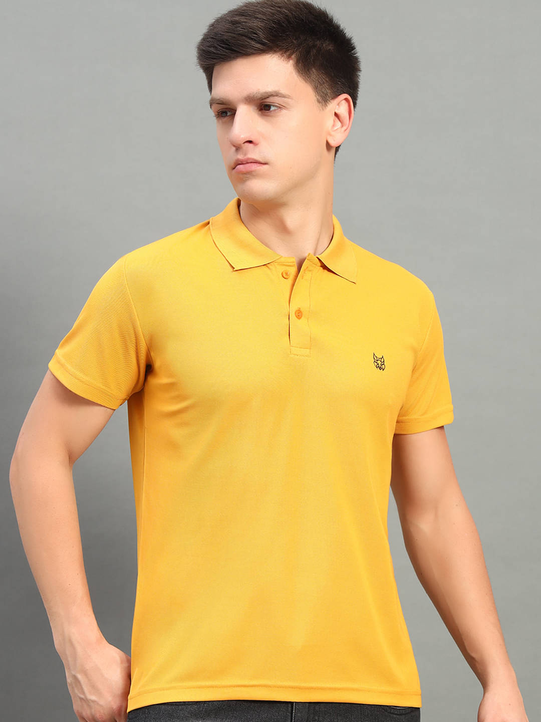     			stelvin Pack of 1 Polyester Regular Fit Solid Half Sleeves Men's Polo T Shirt ( Mustard )