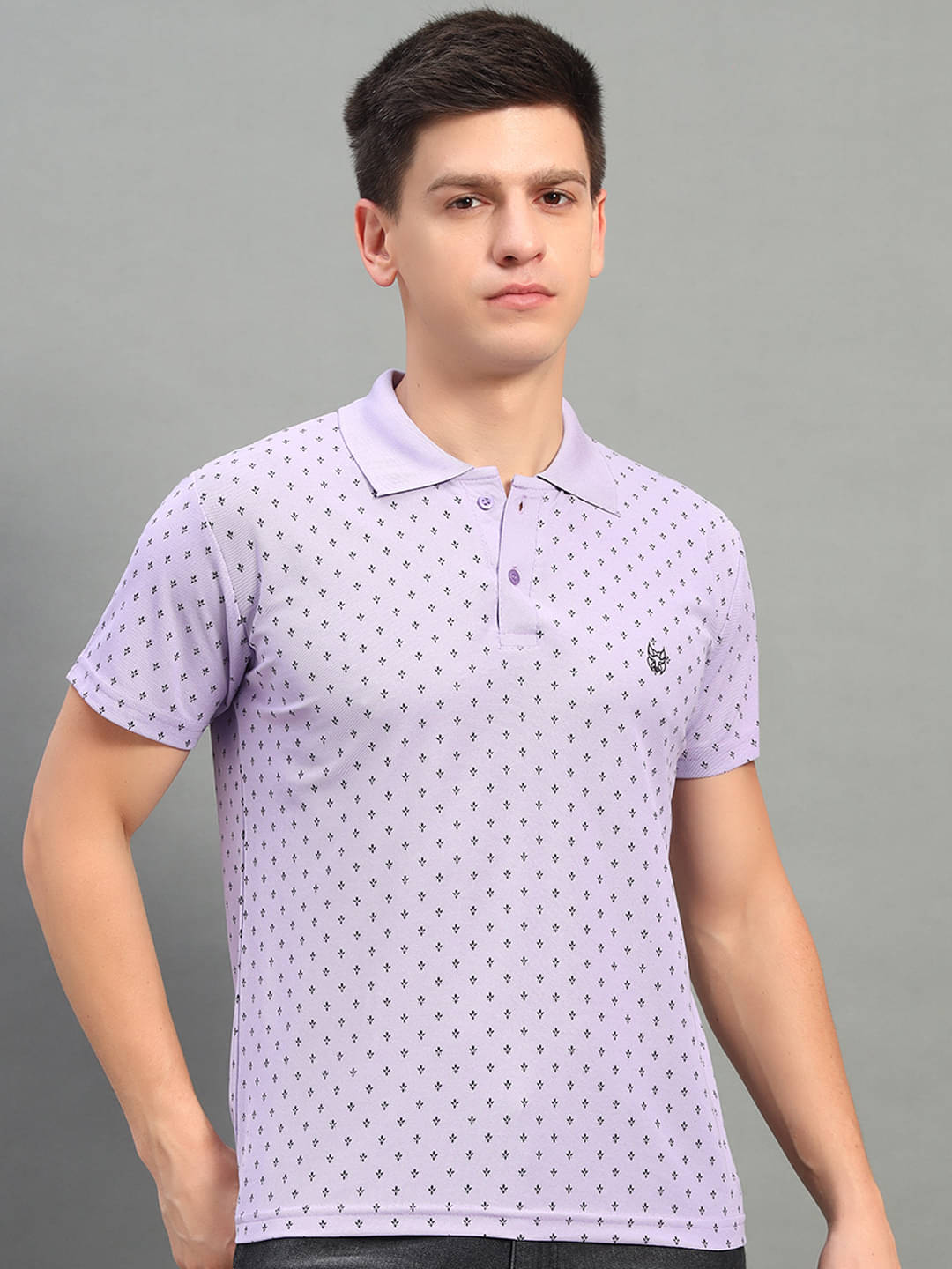     			stelvin Pack of 1 Polyester Regular Fit Printed Half Sleeves Men's Polo T Shirt ( Lavender )