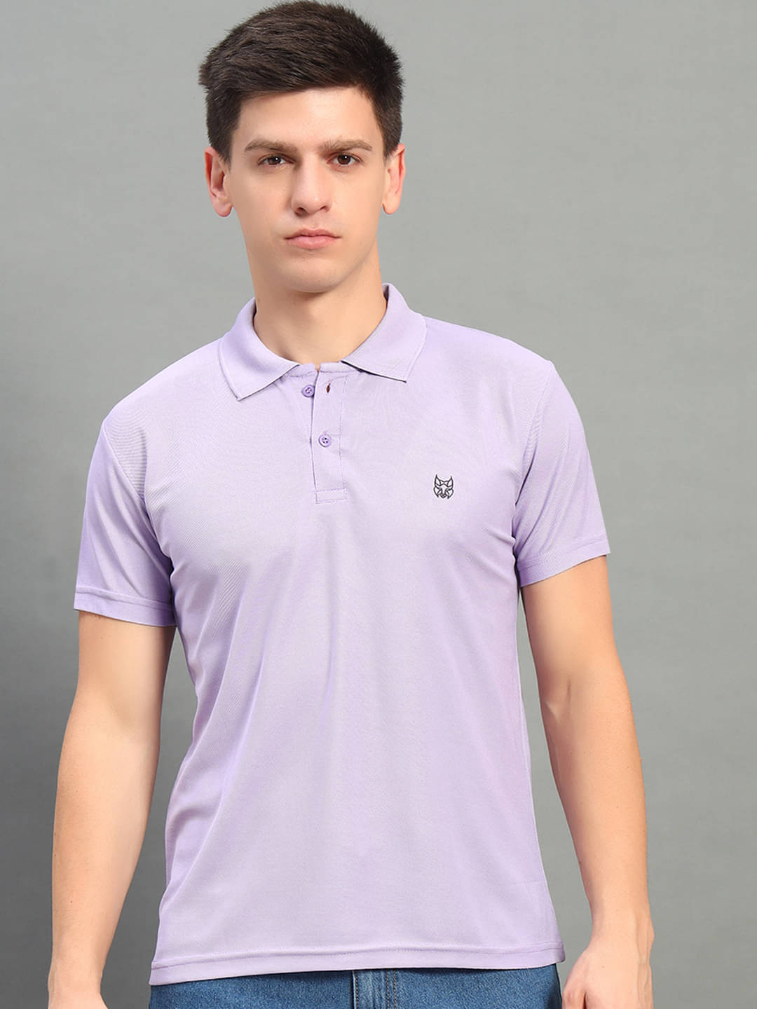     			stelvin Pack of 1 Polyester Regular Fit Solid Half Sleeves Men's Polo T Shirt ( Lavender )