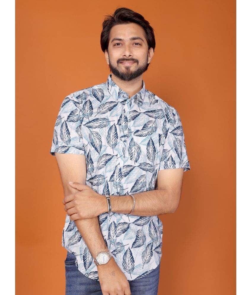    			BLYNK 100% Cotton Regular Fit Printed Half Sleeves Men's Casual Shirt - Light Blue ( Pack of 1 )