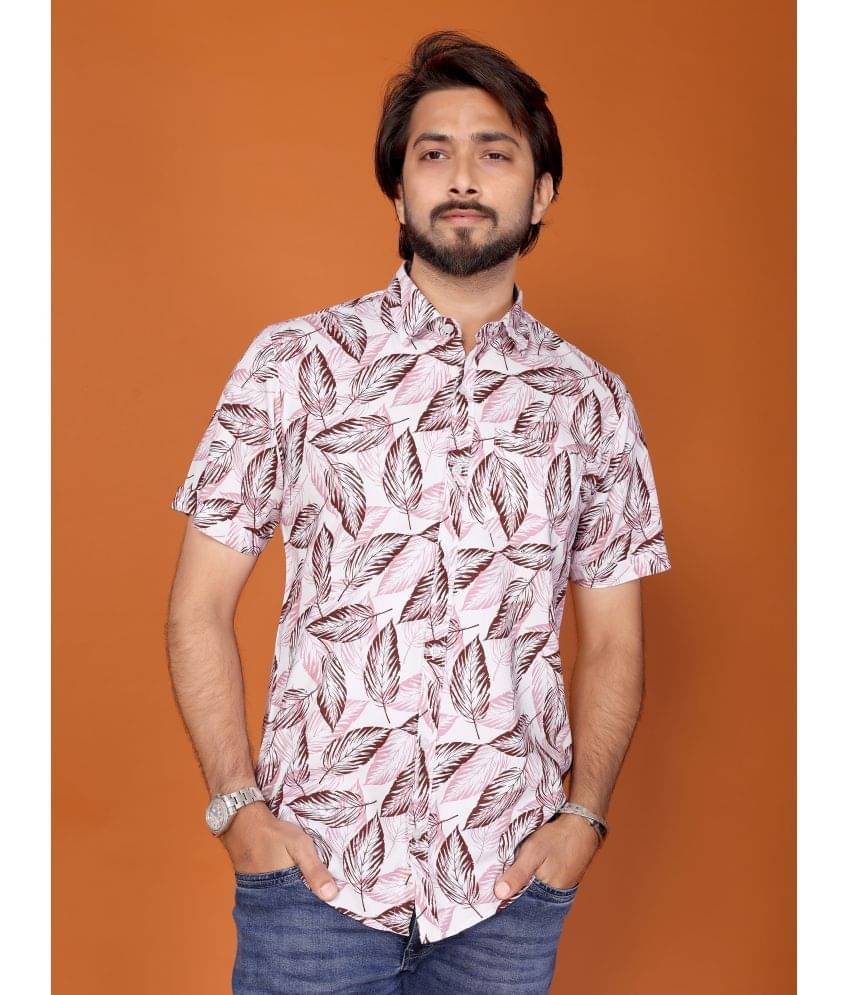 BLYNK 100% Cotton Regular Fit Printed Half Sleeves Men's Casual Shirt - Pink ( Pack of 1 ) BLYNK 100% Cotton Regular Fit Printed Half Sleeves Men's Casual Shirt - Pink ( Pack of 1 )