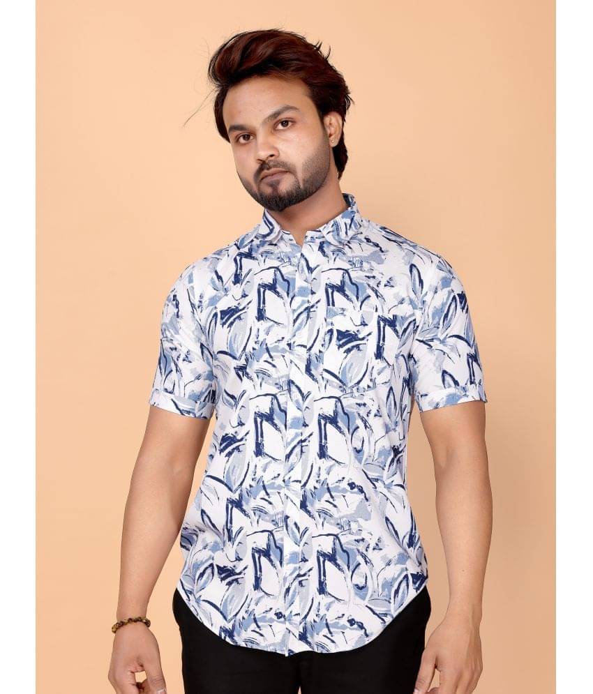 BLYNK 100% Cotton Regular Fit Printed Half Sleeves Men's Casual Shirt - Blue ( Pack of 1 ) BLYNK 100% Cotton Regular Fit Printed Half Sleeves Men's Casual Shirt - Blue ( Pack of 1 )