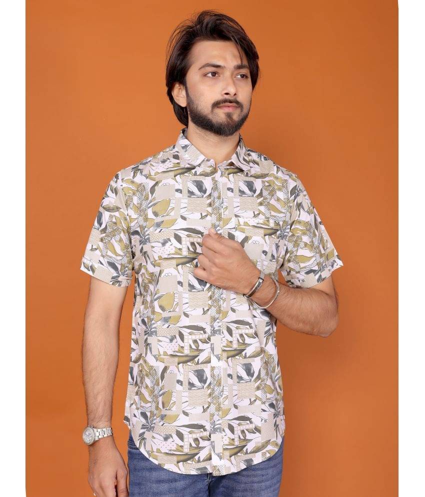 BLYNK 100% Cotton Regular Fit Printed Half Sleeves Men's Casual Shirt - Beige ( Pack of 1 ) BLYNK 100% Cotton Regular Fit Printed Half Sleeves Men's Casual Shirt - Beige ( Pack of 1 )
