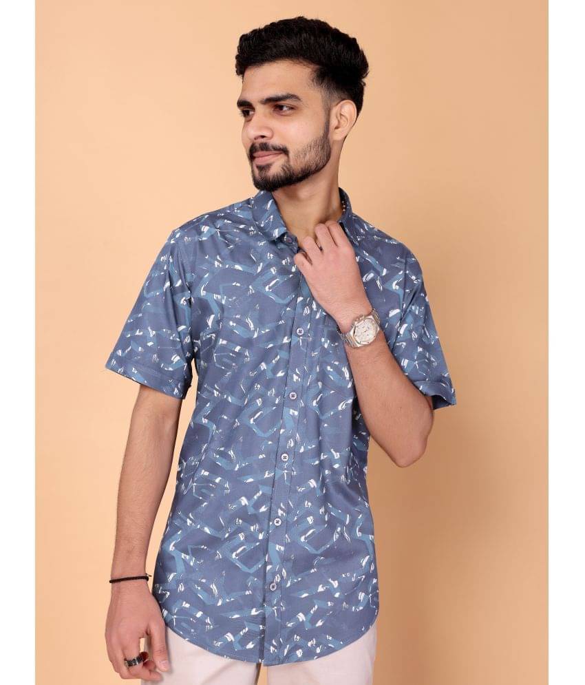 BLYNK 100% Cotton Regular Fit Printed Half Sleeves Men's Casual Shirt - Blue ( Pack of 1 ) BLYNK 100% Cotton Regular Fit Printed Half Sleeves Men's Casual Shirt - Blue ( Pack of 1 )