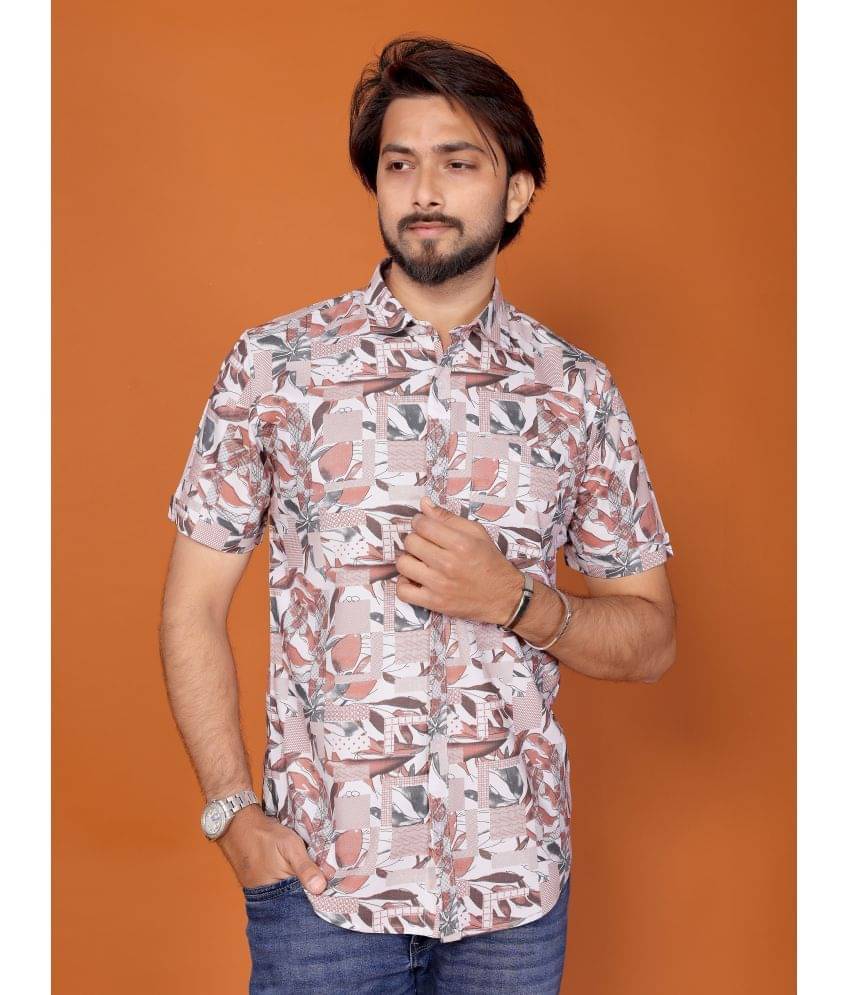 BLYNK 100% Cotton Regular Fit Printed Half Sleeves Men's Casual Shirt - Brown ( Pack of 1 ) BLYNK 100% Cotton Regular Fit Printed Half Sleeves Men's Casual Shirt - Brown ( Pack of 1 )