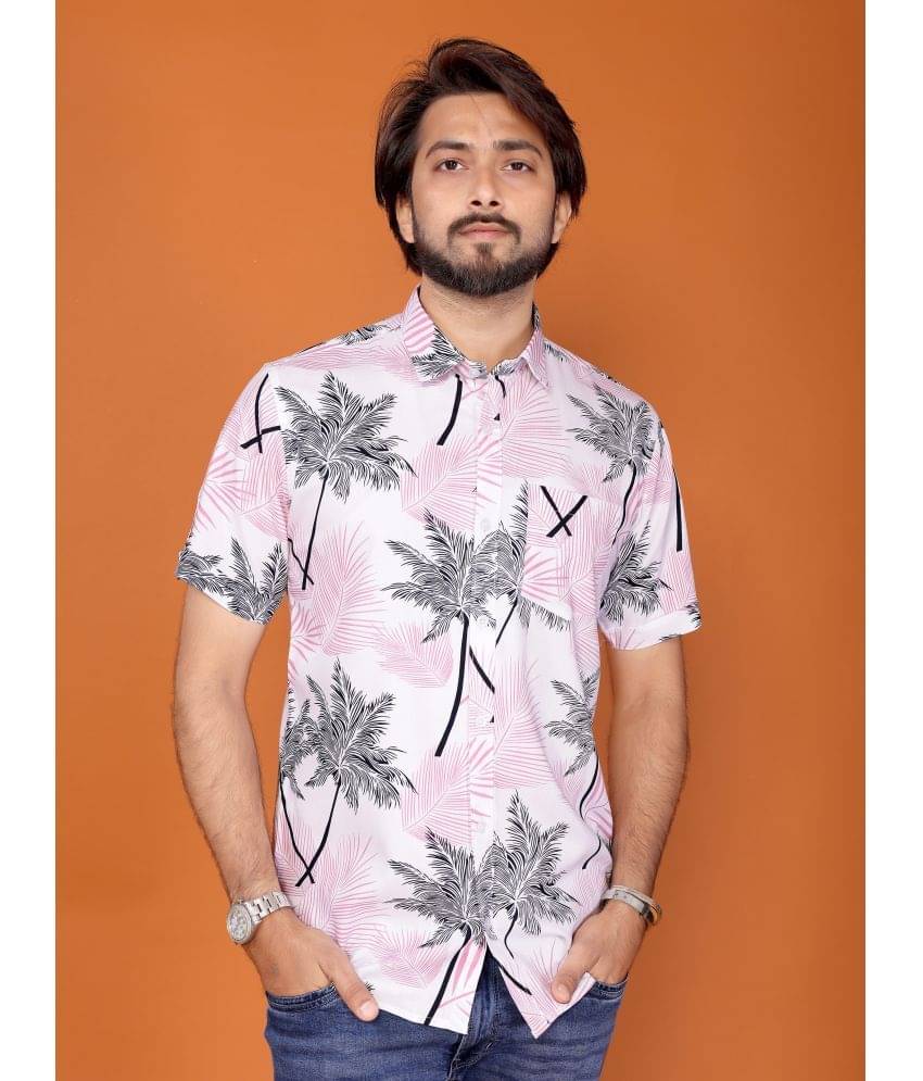     			BLYNK 100% Cotton Regular Fit Printed Half Sleeves Men's Casual Shirt - Pink ( Pack of 1 )