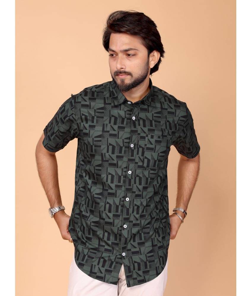     			BLYNK 100% Cotton Regular Fit Printed Half Sleeves Men's Casual Shirt - Green ( Pack of 1 )