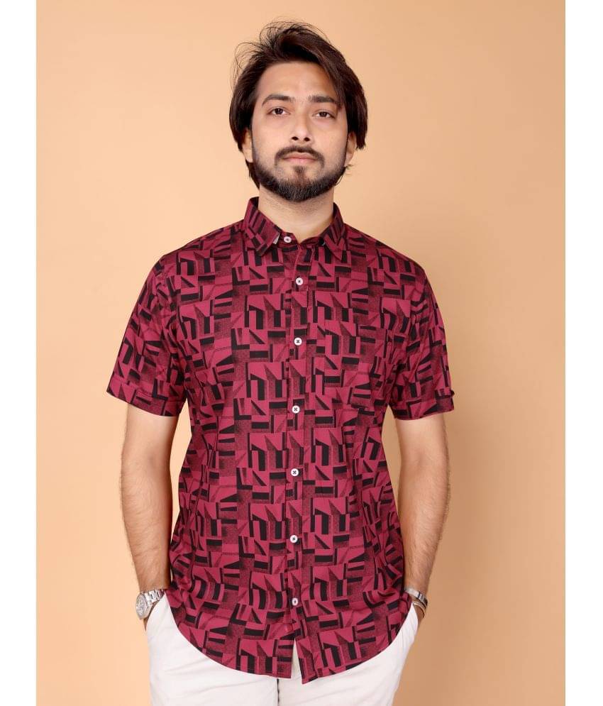 BLYNK 100% Cotton Regular Fit Printed Half Sleeves Men's Casual Shirt - Pink ( Pack of 1 ) BLYNK 100% Cotton Regular Fit Printed Half Sleeves Men's Casual Shirt - Pink ( Pack of 1 )