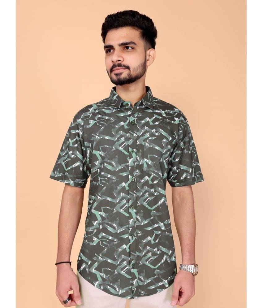     			BLYNK 100% Cotton Regular Fit Printed Half Sleeves Men's Casual Shirt - Green ( Pack of 1 )