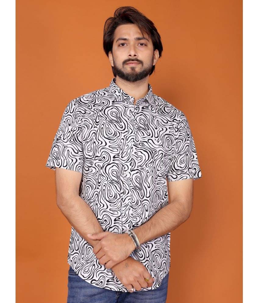 BLYNK 100% Cotton Regular Fit Printed Half Sleeves Men's Casual Shirt - White ( Pack of 1 ) BLYNK 100% Cotton Regular Fit Printed Half Sleeves Men's Casual Shirt - White ( Pack of 1 )