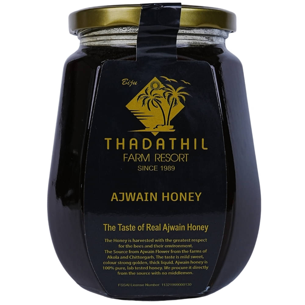 Biju Thadathil Farm Honey Ajwain Honey Organic 1 kg     			Biju Thadathil Farm Honey Ajwain Honey Organic 1 kg