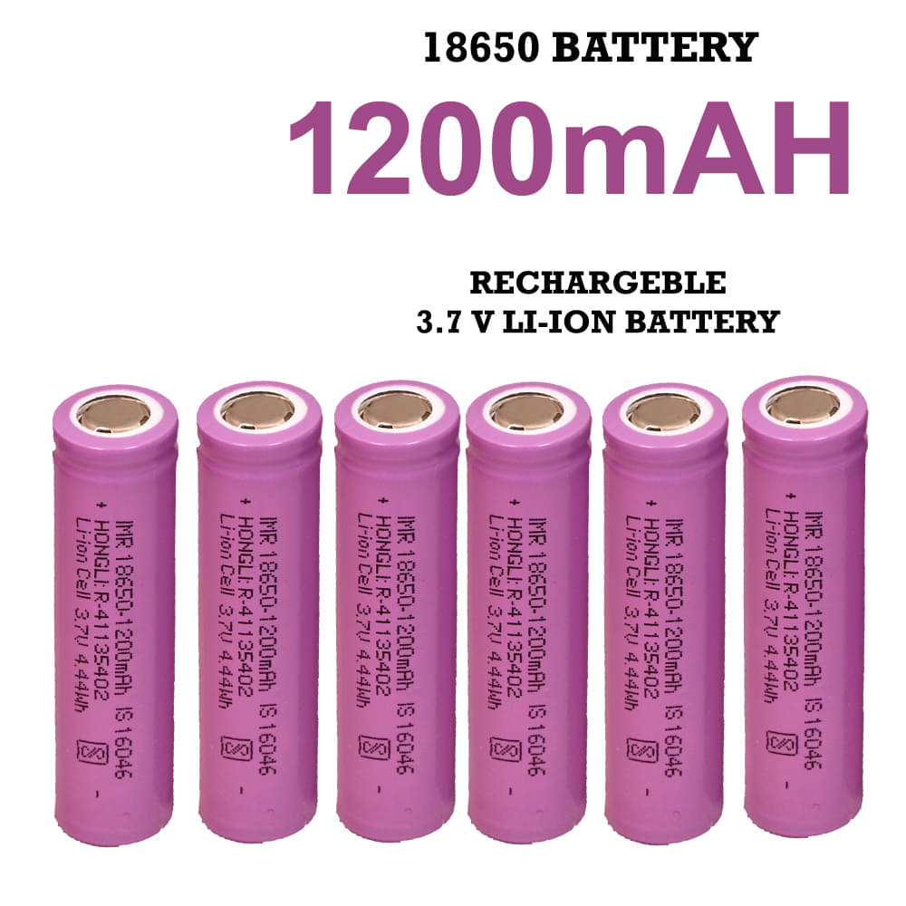 CONSONANTIAM High Capacity Hongli Lithium Ion 1200mAH Rechargeable Original Power Ultra High Capacity Cell Batteries, LED, Bluetooth Speaker, Laptops, Torch, Flat Top, 3.7V (Pack of 6) CONSONANTIAM High Capacity Hongli Lithium Ion 1200mAH Rechargeable Original Power Ultra High Capacity Cell Batteries, LED, Bluetooth Speaker, Laptops, Torch, Flat Top, 3.7V (Pack of 6)