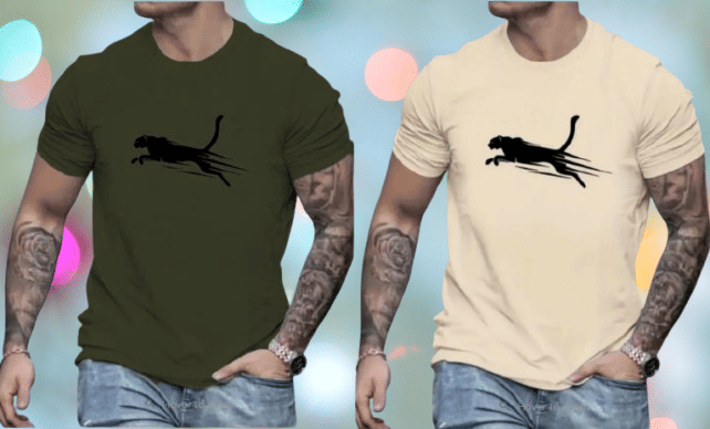 ELBATROSS Polyester Regular Fit Printed Half Sleeves Men's Round T-Shirt - Multicolor1 ( Pack of 2 )