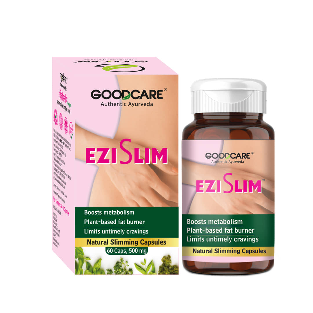 Goodcare Ezi Slim Capsules, Ayurvedic Weight Loss Support, Plant-Based Fat Burner, Boosts Metabolism, Controls Cravings 60 No.s