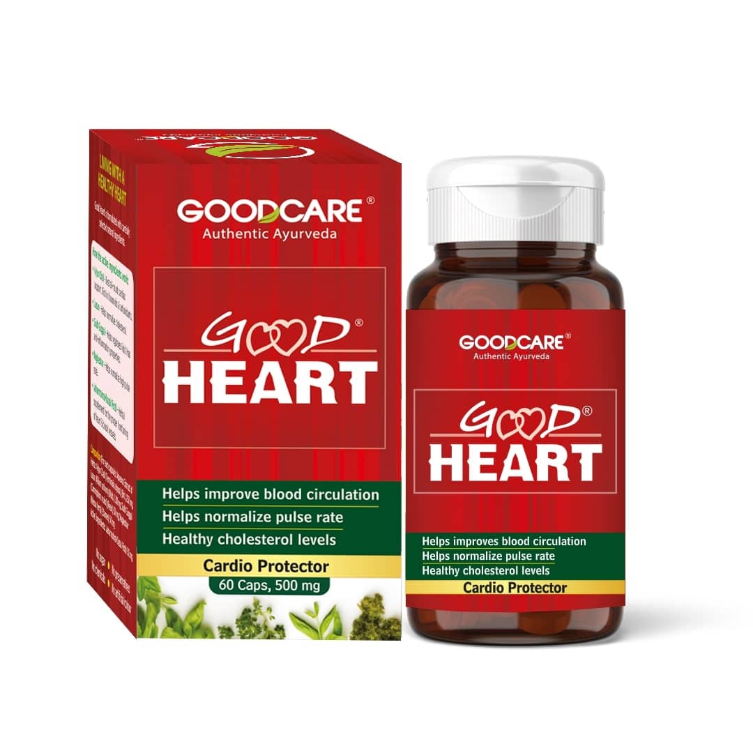 Goodcare Good Heart Capsules, Ayurvedic Heart Care, Supports Cholesterol and Lipid Profile, Boosts Circulation, For Men and Women 60 No.s