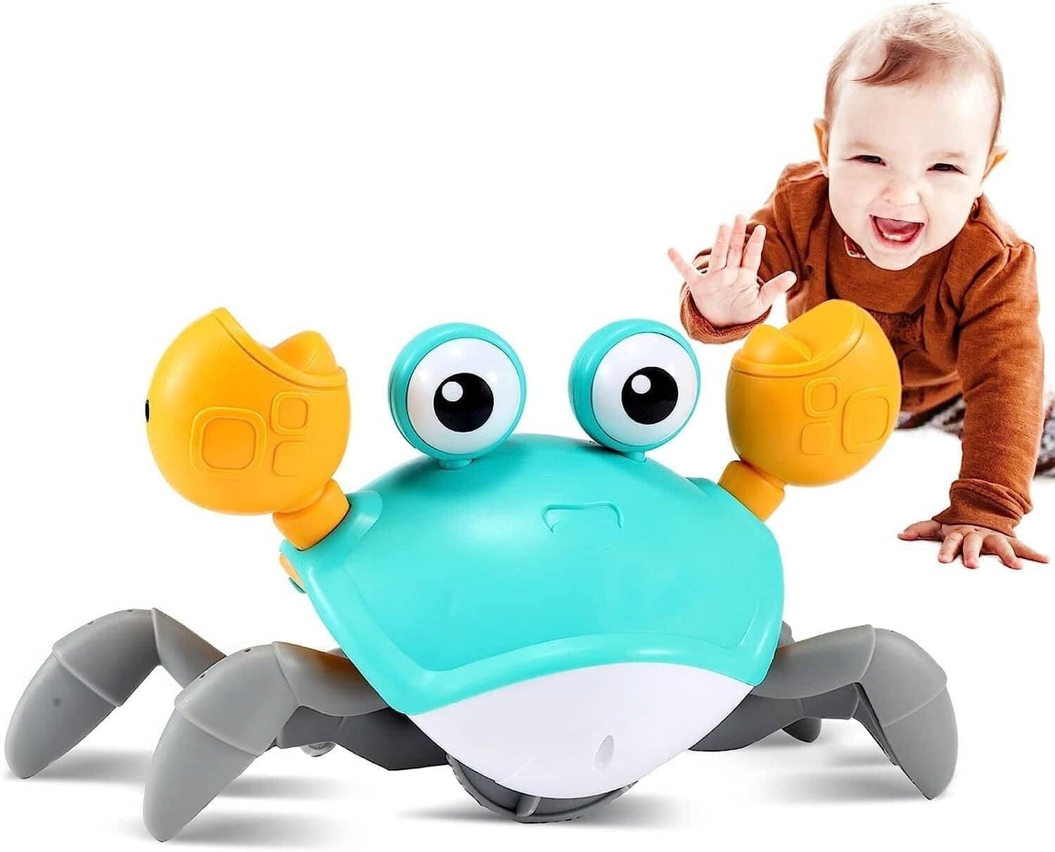     			Rechargeable Crawling Crab Baby Musical Toy with Led Lights