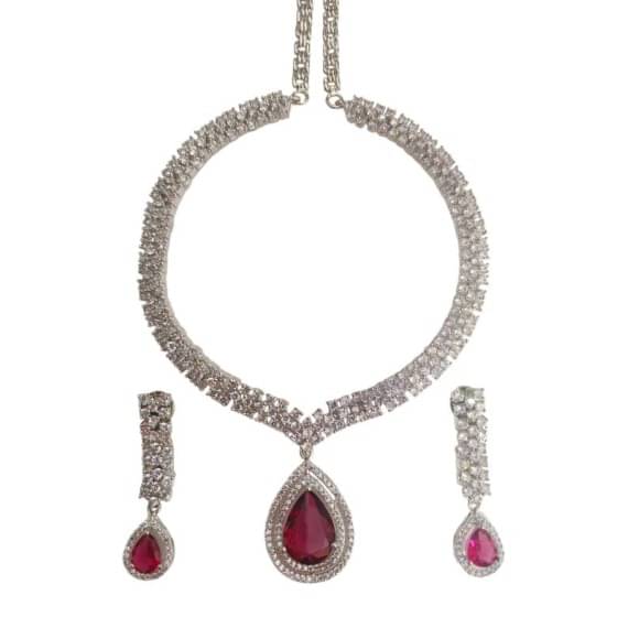     			RinGold Rose Gold Brass Necklace Set ( Pack of 1 )